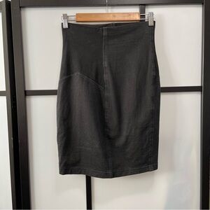 [S] True Vintage Y2K Tereza Ferraz Black & Grey Patchwork Body Con Mini Skirt